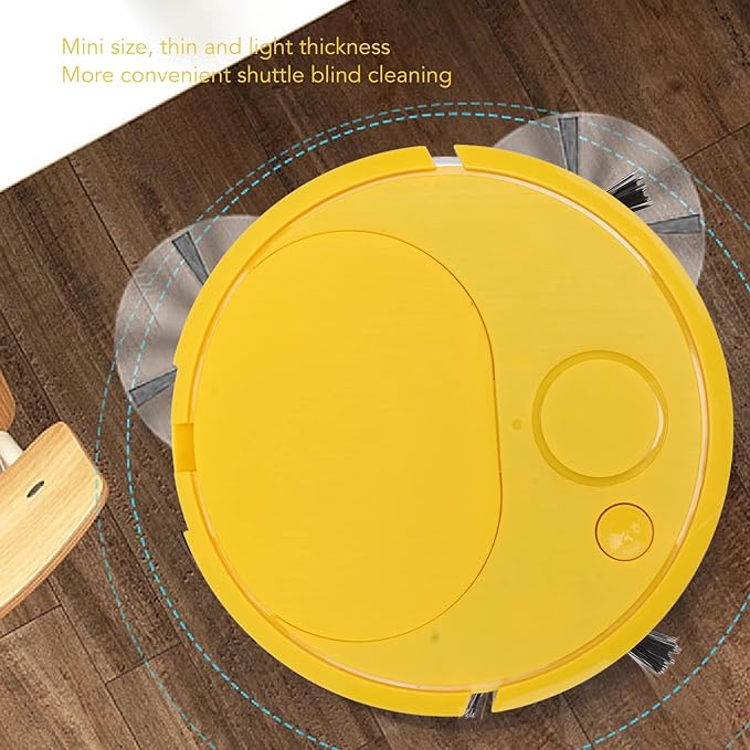 Smart Vacuum Robot Cleaner, 5V USB Rechargeable Mini Vacuum Robot, Smart Sweeping Robot for Home Carpet Floor Marble Tile(Yellow)