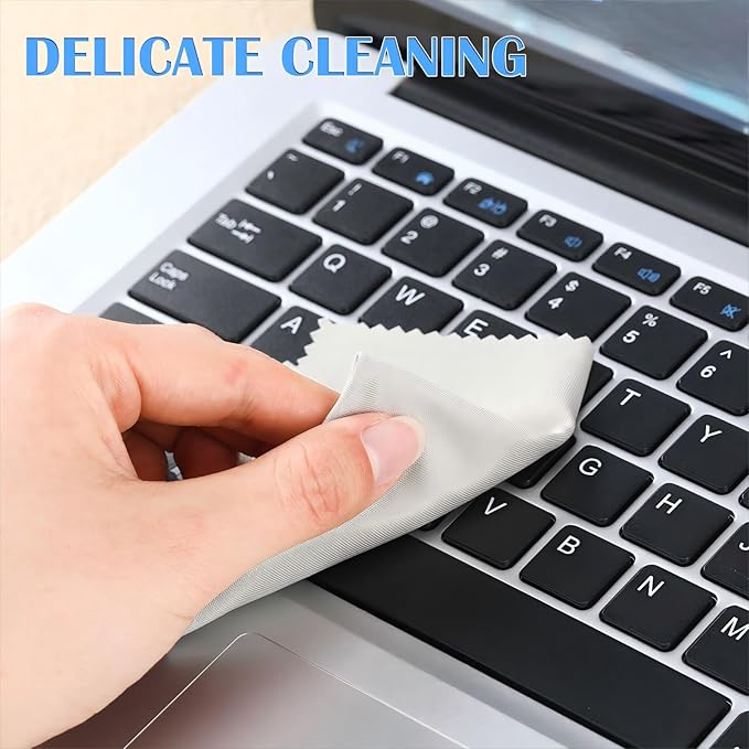 Sumind 100Pcs Eyeglass Cleaning Cloth Bulk 5.5 in Microfiber Glass Cleaning Cloths Eye Glasses Cleaner Wipes Microfiber Cloth for Glasses Phone Camera Lenses Screen Delicate Surfaces(Gray and Black)