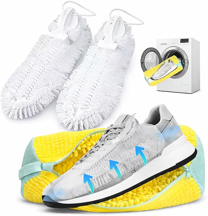 Shoe Washing Bag Cleaning Brush (2-Pack) – Interior Shoe Cleaner for Washing Machine Use, 360° Deep Clean Tool for Sneakers & Tennis Shoes