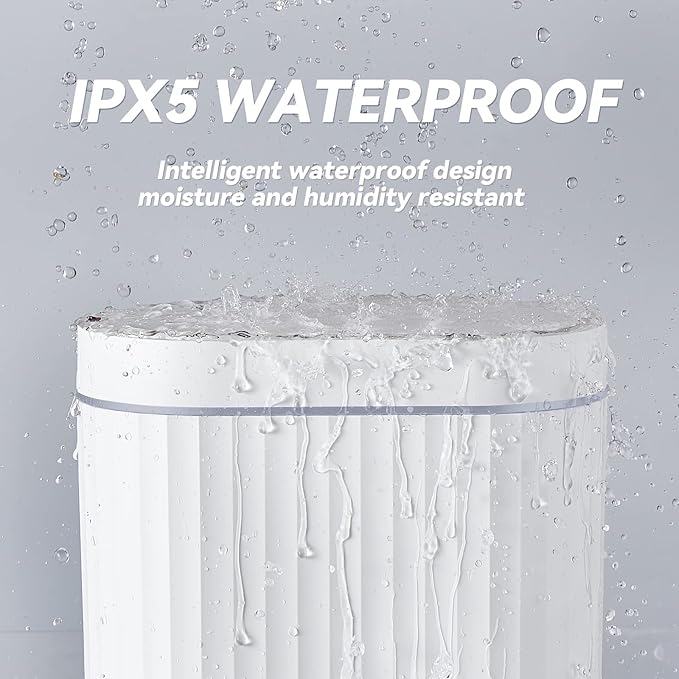 ELPHECO Bathroom Trash can Motion Sensor, Automatic Garbage can, Slim Plastic Smart Trash Bin with Lid, Commercial Intelligent Wastebaskets for Bedroom, Bathroom, Office, Grey, 2 Gallon