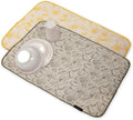 2 Pack Printed Dish Drying Mats for Kitchen, Super Absorbent Polyester, 15 x 20 inches, Countertop Sink, Machine Washable, Veggies & Lemon