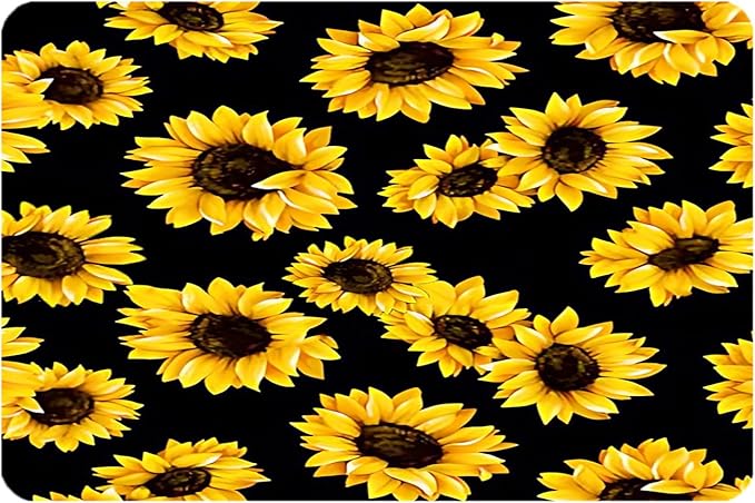 Dish Drying Mat Foldable Fall Kitchen Drying Mat Absorbent Sink Mat Multi-Purpose Coffee Pad Easy To Clean,Kitchen Gadgets,sunflower decor(sunflower) (16inches*24inches)