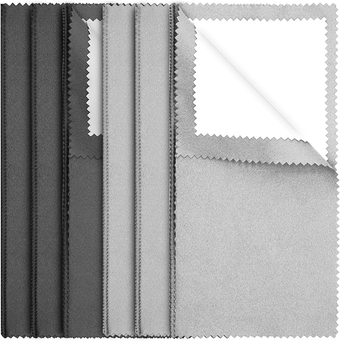 6Pcs Silver Polishing Cloth, Jewelry Cleaning Polishing Cloths Silver Jewelry Cleaner Cloth Double-Sided Silver Polishing Cloth for Sterling Silver Gold Jewelry, Silver Cleaning Cloth Keeps Shining