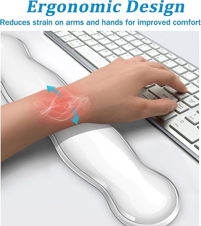 Gel Keyboard Wrist Rest Set, Clear Wrist Rest for Keyboard and Mouse, Ergonomic Keyboard Mouse Wrist Rest for Typing Pain Relief, Suitable for Office, Gaming, Computer, Laptop - Purple