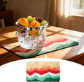 Summer Nautical Dish Drying Mat: 12’’x20’’ Red Green Absorbent Dish Drying Pad, Non-Slip Bar & Coffee Mat, Counter Protector for Holiday Aesthetic Home Kitchen Decor - Ocean Beach Coastal Theme Mat