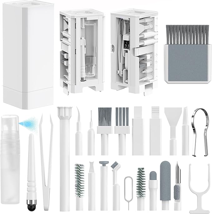Phone Cleaning Kit Laptop Cleaner,Keyboard Cleaning Kit for Computer PC MacBook,32-in-1 Multi-Functional Electronics Cleaning Brush Tool for AirPod iPad iPhone Pro TV Screen Earbuds Camera Monitor