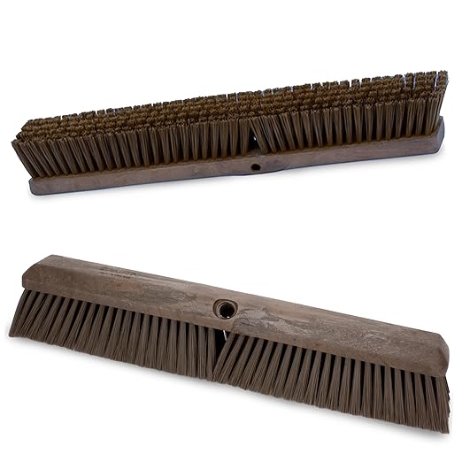 SPARTA 41890EC01 Omni Sweep Plastic Push Broom Head, Heavy Duty, Industrial Broom With Color Code System For Outdoor, Indoor, Garage, Concrete, Patio, Kitchen, Bathroom, 18 Inches, Brown, (Pack of 12)