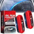 Automotive Oil Film Cleaning Brush New Glass Coating for Windshield Glass Oil Film Remover,Clear Vision Glass Cleaner with Refill for Windshield Improves Clarity and Visibility(2PCS)