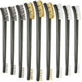 Patelai 9 Pcs Mini Wire Brush Set – Stainless Steel, Brass & Nylon – Rust Removal, Welding Slag, Automotive Parts Cleaning, Detail Scrub Brushes