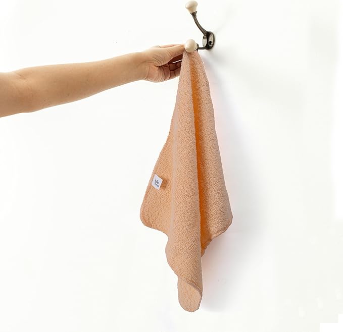Textila Terry Wash Cloths – Pack of 10, Soft Peach, 12x12 Inches – Soft, Absorbent & Multipurpose Cotton Washcloths for Face, Hand, Bath, Kitchen, Spa, Gym & Hotel Use