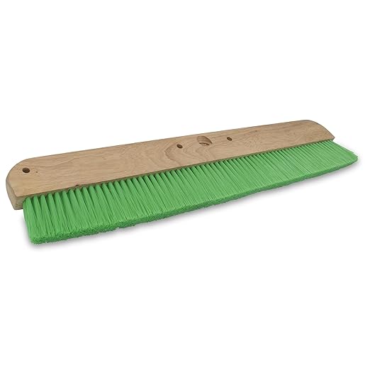 MARSHALLTOWN Wood Backed Concrete and Masonry Broom, Green Nylon, Made in The USA, 6562
