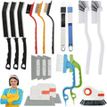CEYAZYE 18Pcs Crevice Cleaning Brush Set, Window Track Cleaner Tools, Multifunctional Groove Gap Cleaning Scrub Brushes Kit for Sliding Door, Sill, Tile Lines, Shutter, Car Vents, Bottle, Keyboards