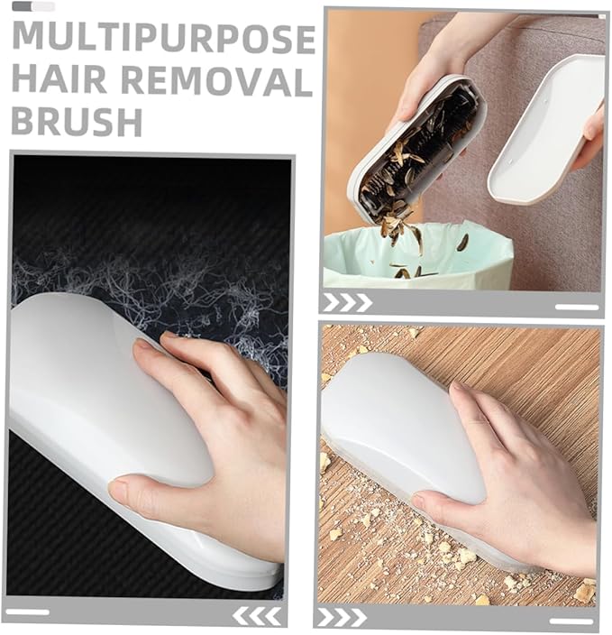 Cabilock Handheld Hair Removal Brush 7.87 Inch Multi-Functional Crumb Sweeper for Sofa Table Floor Nutshells Bread Crumbs Cleaning with Ergonomic Abs Handle