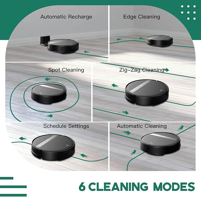 Robot Vacuum for Pet Hair, 2-in-1 Vacuum & Mop Combo with Tangle-Free Suction & Smart 3D Avoidance, App/Wi-Fi/Alexa, Ultra-Slim & Quiet, Self-Charging for Hard Floors and Low-Pile Carpet