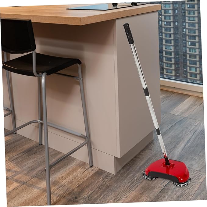 Multi Function Household Cleaning Sweeper Broom with Dustpan and Trash Bin Rotating Floor Mop in Random for Efficient Home Cleaning