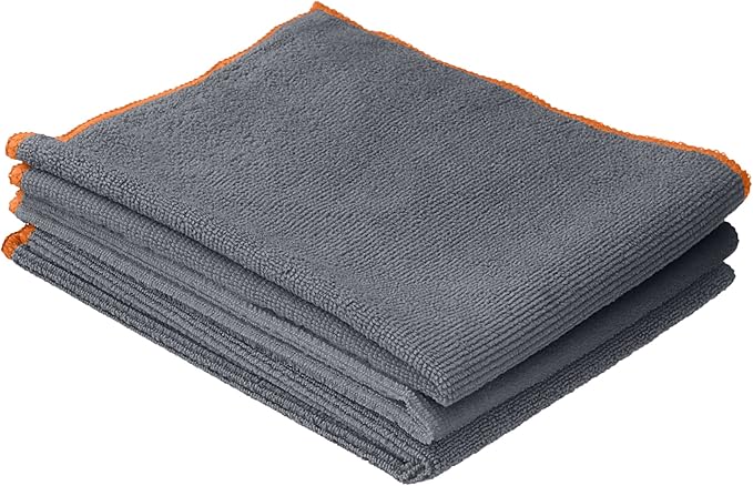 Superio Microfiber Cleaning Cloth for Cars, Kitchen Cleaning Rags for Housekeeping, 16" Micro Fiber Towels for House, Bathroom Absorbent All-Purpose Streak-Free lint-Free Wash Cloths (3 Grey)