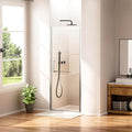WinZo 29-30" W ×72" H Frameless Pivot Shower Door, Pivot Swing Shower Glass Doors with 1/4"(6mm) SGCC Clear Tempered Glass,Explosion-Proof Film, Reversible Installation, Brushed Nickel