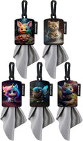 SPUDZ Classic Variety Pack | Five 6" x 6" Microfiber Towels w/Neoprene Pouches | Premium Microfiber Cleaning Cloths for Laptops, Lenses, Cameras, Screens, and More | Mystical Creatures 5 Pack