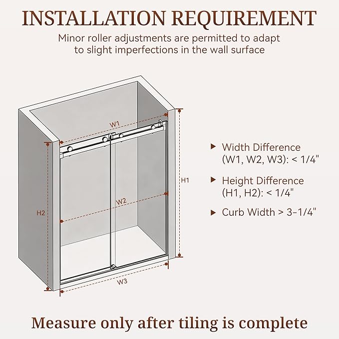 56-61" W x 72" H Frameless Shower Door, Double Sliding Glass Shower Door with 3/8" (10mm) SGCC Tempered Glass, Dual 304 Stainless Towel Bars Bathroom Shower Glass Door (Brushed Gold)