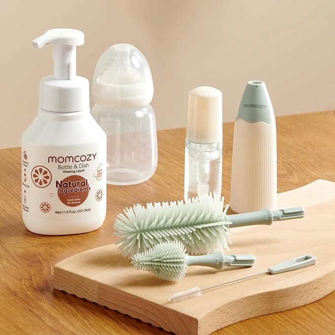 Momcozy Bottle Brush Cleaning Fluid, Powerful Cleaning with Natural Foam, Suitable for Momcozy Press Foaming Clean Bottle Brush Set, 11.9 Ounces