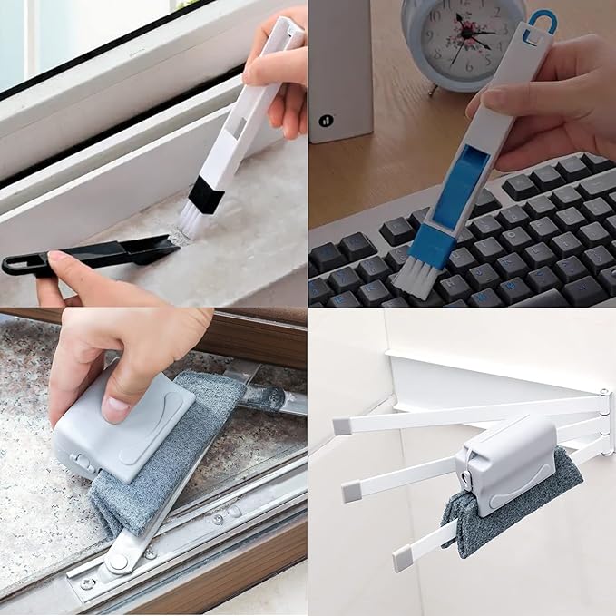 5Pcs Magic Window Cleaning Brush - Groove Gap Corner Crevice Cleaner for Windows and Tracks, Window Track Cleaning Tools