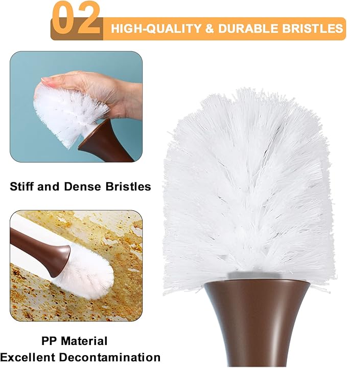 Toilet Brush Giraffe Shape,Cute Shape Look, PP Bristles Round Brush, Compact Size Toilet Brushes Floor Standing, 1-Pack