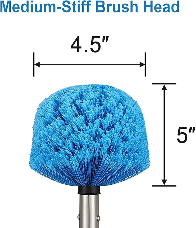 Cobweb Duster with Extension Pole, 10 FT Stainless Steel Pole with Spider Web Brush Head Ceiling Fan Duster for Outdoor Indoor Cleaning, Reach UP to 16-18 FT