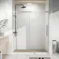 Frameless Shower Door 60" W x 72" H, 1/4" Clear Tempered Glass, Sliding Design, Reversible Installation, Chrome Finish, Space-Saving Glass Shower Door for Small Bathrooms
