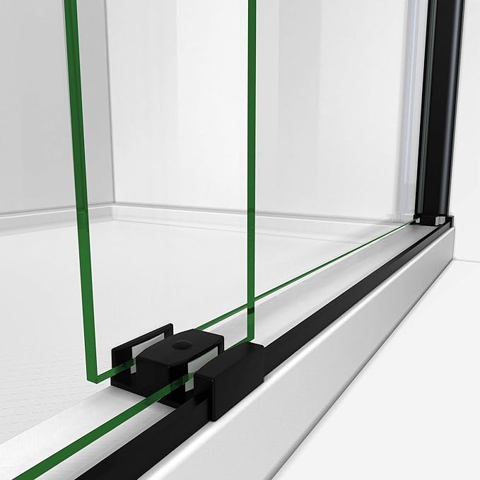 DreamLine Sapphire 56-60 inch W x 76 inch H Semi-Frameless Bypass Shower Door in Matte Black