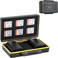 LP-E6 LP-E6N LP-E6NH Battery SD Card Case Holder for 6 SD 2 Battery, Water-Resistant Camera Battery Storage Organizer Box for Canon EOS R6 R5 Mark II R R7 R5M2 R 5D Mark IV III II 7D 6D Mark II