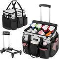 Large Cleaning Caddy for Cleaning Supplies Organizer, Rolling Cleaning Caddy Bags with Wheels for Housekeepers, Cleaning Carts on Wheels for Home Car Office Picnic