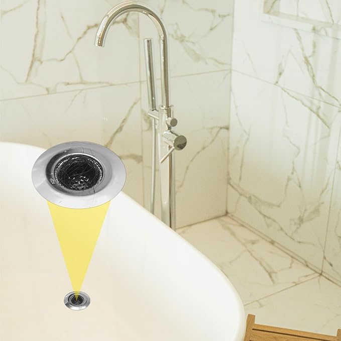 ChefBee Bathroom Sink Drain Strainer - 2PCS 1.22” Stainless Steel Bathtub Shower Tub Drain Cover Hair Catcher, Anti-clogger Filter Plug for Mop Pool, Utility Washbasin, RV Sink