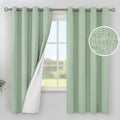 YoungsTex Light Green Linen Blackout Curtains for Bedroom 63 Inches Long - Thermal Insulated Drapes with Grommet Room Darkening Boho Spring Decor for Living Room Window, 2 Panels, 52 X 63 Inch