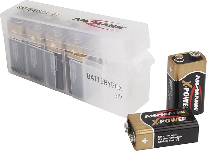 ANSMANN Battery Case for 6x 9V Rechargeable Batteries - Batterybox Storage Case for Transport & Protection (1-Pack)