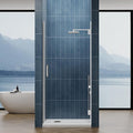 Framelss Hinged Shower Door, 36"W x 76"H Single Swing Pivot Shower Door, 3/8" (10mm) Tempered Glass with Nano Coating, Stainless Steel Handle, Glass Door for Walk-in Shower - Brushed Nickel