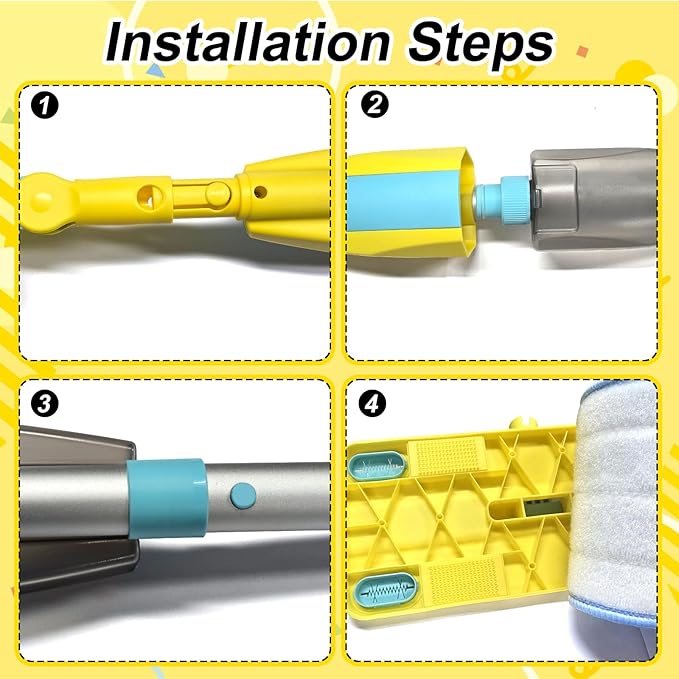 Spray Mop Kids Montessori Love Toy Set with Real Water Sprayer 3PCS Washable pads Squeeze Working Mini Size Kids Spray Mops Cleaning Toy Set That Really Work for Toddler 3-8 Floor Cleaning Dust