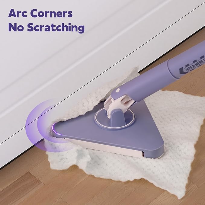 ClicLak Wall Cleaner Mop, Instantly Attach & Remove Cloth Touch-Free, Triangular Clamp Clip Ceiling Cleaning Duster with 67 Inches Handle, 5 Dry Cloths for Walls, Window, Floor, Baseboard