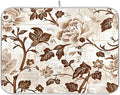 Brown Beige Floral Leaves Dish Drying Mat for Kitchen Counter Absorbent Microfiber Drying Pad, Medium 16x18 in