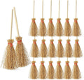 Odoria Dollhouse Straw Broom Miniature - 1/12 Scale Broomstick for Fairy Garden - Mini Witch Broom Decorative Craft - Tiny Besom Rustic for Halloween Thanksgiving Festival 20Pcs