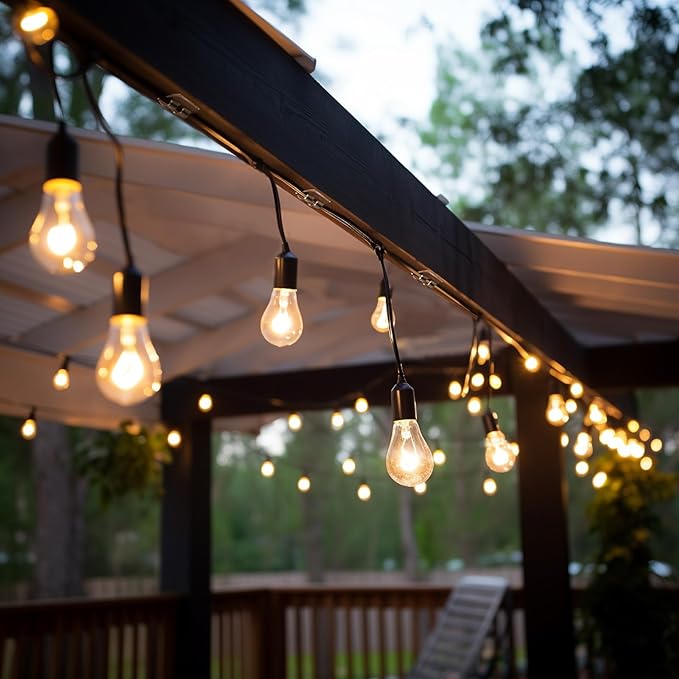 Hooks for Outdoor String Lights Clips: 26Pcs Heavy Duty Light Hook with Waterproof Adhesive Strips - Outside Clear Cord Holders for Hanging Christmas Lighting - Outdoors Sticky Clip