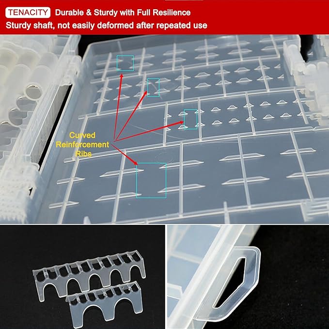 Fielect AAA/AA/C/D Battery Storage Case Holder Organizer Box Transparent