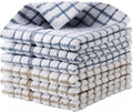 Egles 6 Packs Kitchen Dishcloths 100% Cotton Grid Terry Dish Cloths 12.5" x 12.5" Ultra Soft Super Absorbent Dishrag Reusable Dishcloth Multi-Purpose Quick Drying Hand Dish Towel Set with Hanging Loop