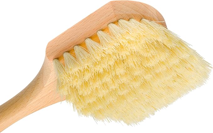 Redecker Tampico Fiber Garden Cushion Brush with Oiled Beechwood Handle, Outdoor Upholstery and Furniture Brush, Made in Germany