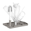 Ubbi On-The-Go Drying Rack and Brush Set, includes Travel Case and Bottle Brush for Compact Storage, Holds Up to 8 Bottles, Baby Travel Accessories, Taupe