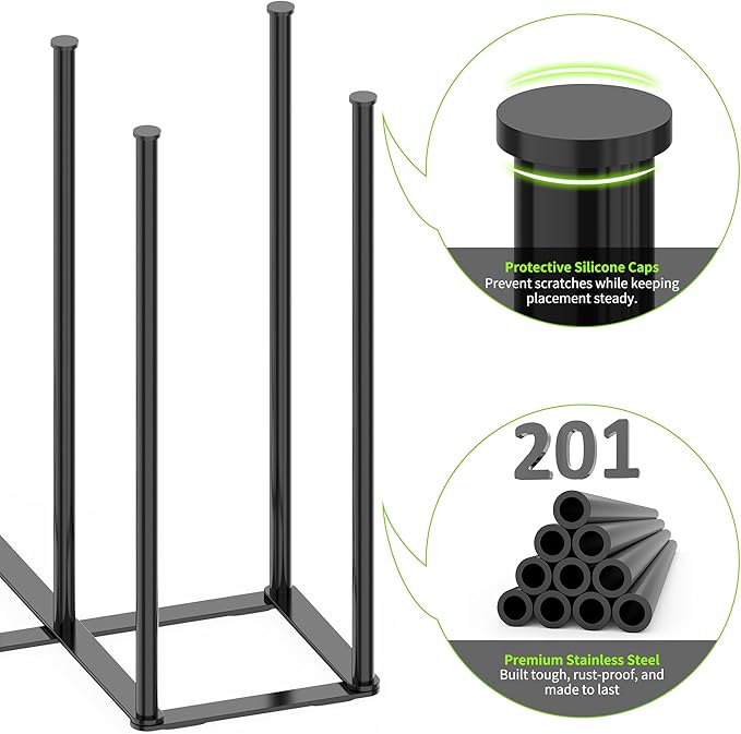 Collapsible Bottle Drying Rack, Foldable Baby Bottle Drying Rack, Portable Drainer Stand Holder for Water Bottles, Cup, Reusable Silicone Bag, Cutting Board (Black)