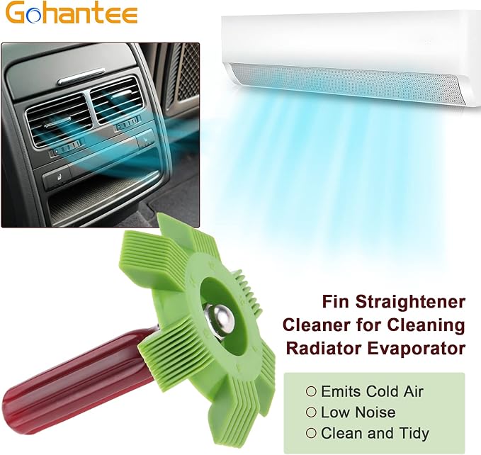 Fin Straightener Comb Air Conditioner Fin Comb Radiator Condenser AC Cleaner Repair Tool Air Conditioning Brush Accessory for Cleaning Car Automotive Refrigeration Radiator Evaporator 2Pcs