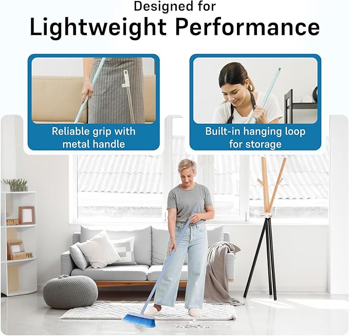 Soft Sweep Broom The Original Soft Sweep Magnetic Action Broom - 2 Blue Brooms