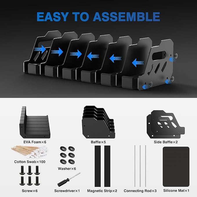 MoKo Pistol Rack for Gun Safe, Gun Rack Fits Most Handguns, Scratch Resistance Pistol Stand and Holder for Gun Safe, Gun Cabinet Accessories with Cleaning Tools