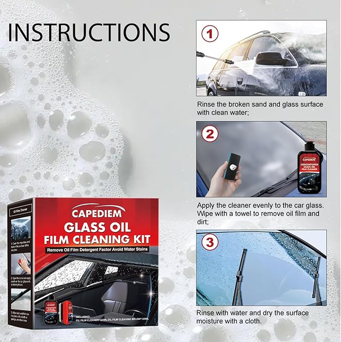 CAPEDIEM 2026 NEW Automotive Oil Film Cleaning Brush for Car Windows,Glass Cleaning Board, Suitable for Windshield Glass Oil Film Remover, Car Windshield Cleaner (black)