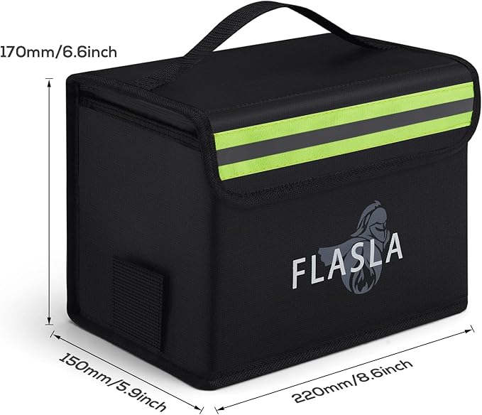 FLASLD Fireproof Explosionproof Lipo Bag with Charge Port - Large Capacity Lipo Battery Storage Guard Safe Pouch
